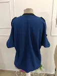 Kadın Kısa Kollu V Yakalı Ithal Krep Bluz-5