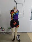 Kadın Askılı önden Fermuarlı Beli Lastikli Ve Bağcıklı Desenli Kısa Tulum-4