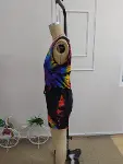 Kadın Askılı önden Fermuarlı Beli Lastikli Ve Bağcıklı Desenli Kısa Tulum-5