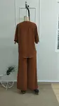 Kadın Kısa Kollu V Yakalı Aerobin Bluz Ve Pantolon Ikili Takım-6