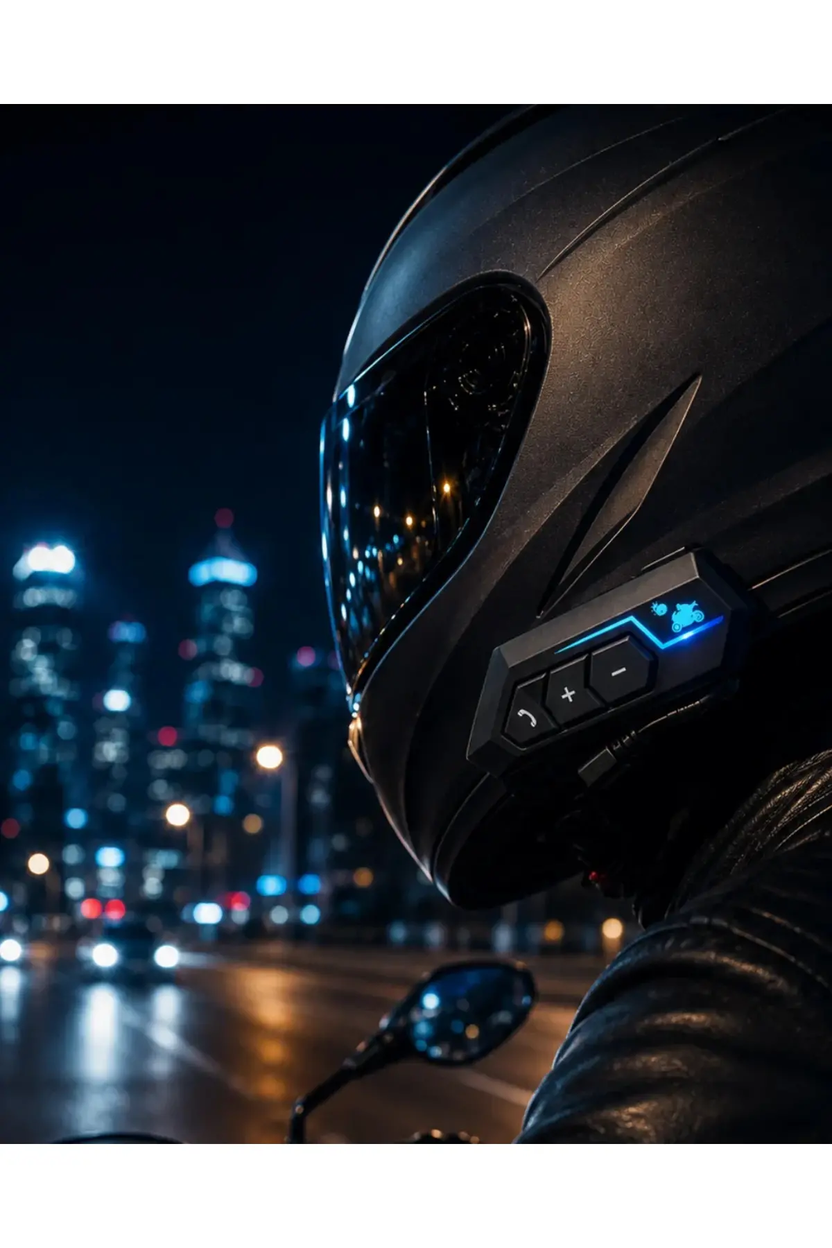 Bluetooth Motosiklet Kask Kulaklığı krofonlu Kablosuz Sürüş Intercomu