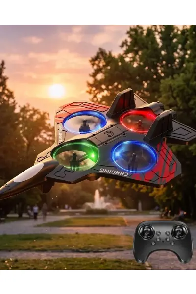 Uzaktan Kumandalı Drone Uçak LED Işıklı 360 Derece Akrobatik Hareket Özellikli