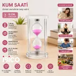 Küçük Cam Kum Saati Cam Standlı= Çap: 6CM-YÜKSEKLİK: 10CM-2