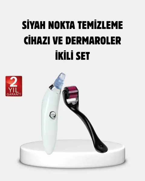 Evde Profesyonel Cilt Bakımı Dermaroller + Siyah Nokta Tezleyici Setı