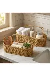 2’li Duvar Askılı Plastik Rattan Organizer – Oval Hasır Görünümlü Mutfak Raf Sepeti, Banyo ve Ev İçi-4
