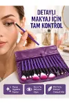 Fondöten, Allık ve Far Uygulamalarına Uygun 12 Parça Makyaj Fırça Takımı Ergonok Saplı-1