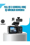 3 Kameralı Araç İçi Kayıt Cihazı 1080P Full HD Gece Görüşlü ve Wi-Fi Bağlantılı-1