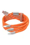 Çoklu Şarj Kablosu USB Type-C İOS Uyumlu 120W Hızlı Şarj Kablosu-3