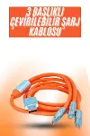 Çoklu Şarj Kablosu USB Type-C İOS Uyumlu 120W Hızlı Şarj Kablosu-1