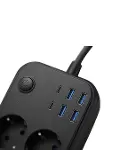 Termal Korumalı Uzatma Kablosu 4 Priz USB ve Type C Çoklu Şarj İstasyonu-4