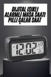 Gece Dijital Masa Saati Dijital Alarmlı Led Ekran Pilli Çalar Saat-1