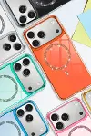 Apple iPhone 17 Pro Max Live Diamond Magsafe Kapak - Turuncu-3