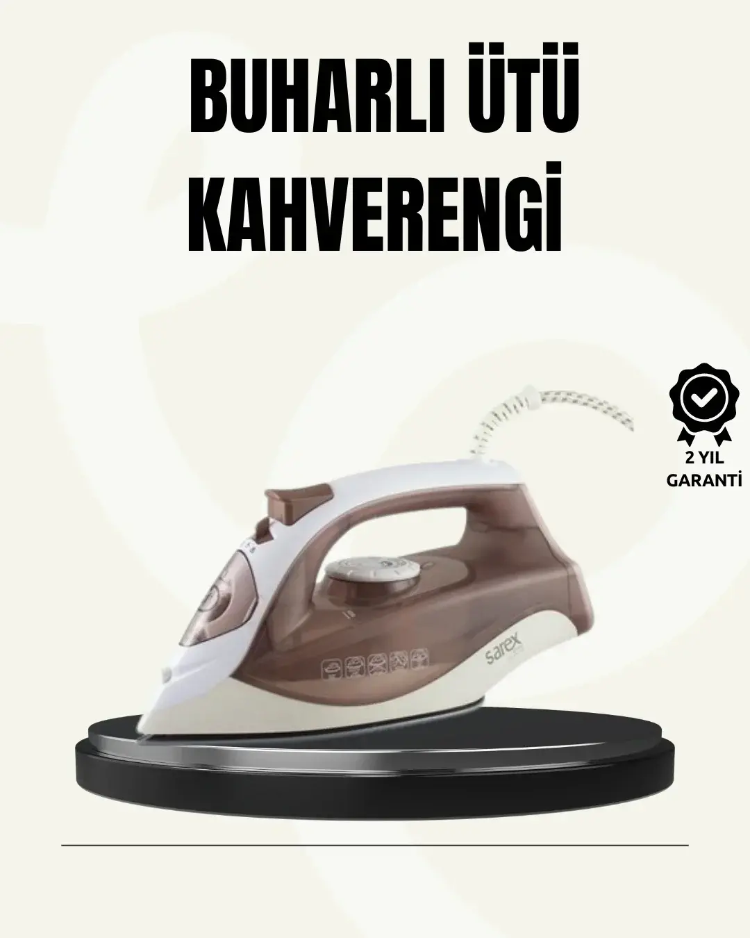 Buharlı Ütü 2200W Serak Taban 300 ml Kahverengi Dikey Ütüleme