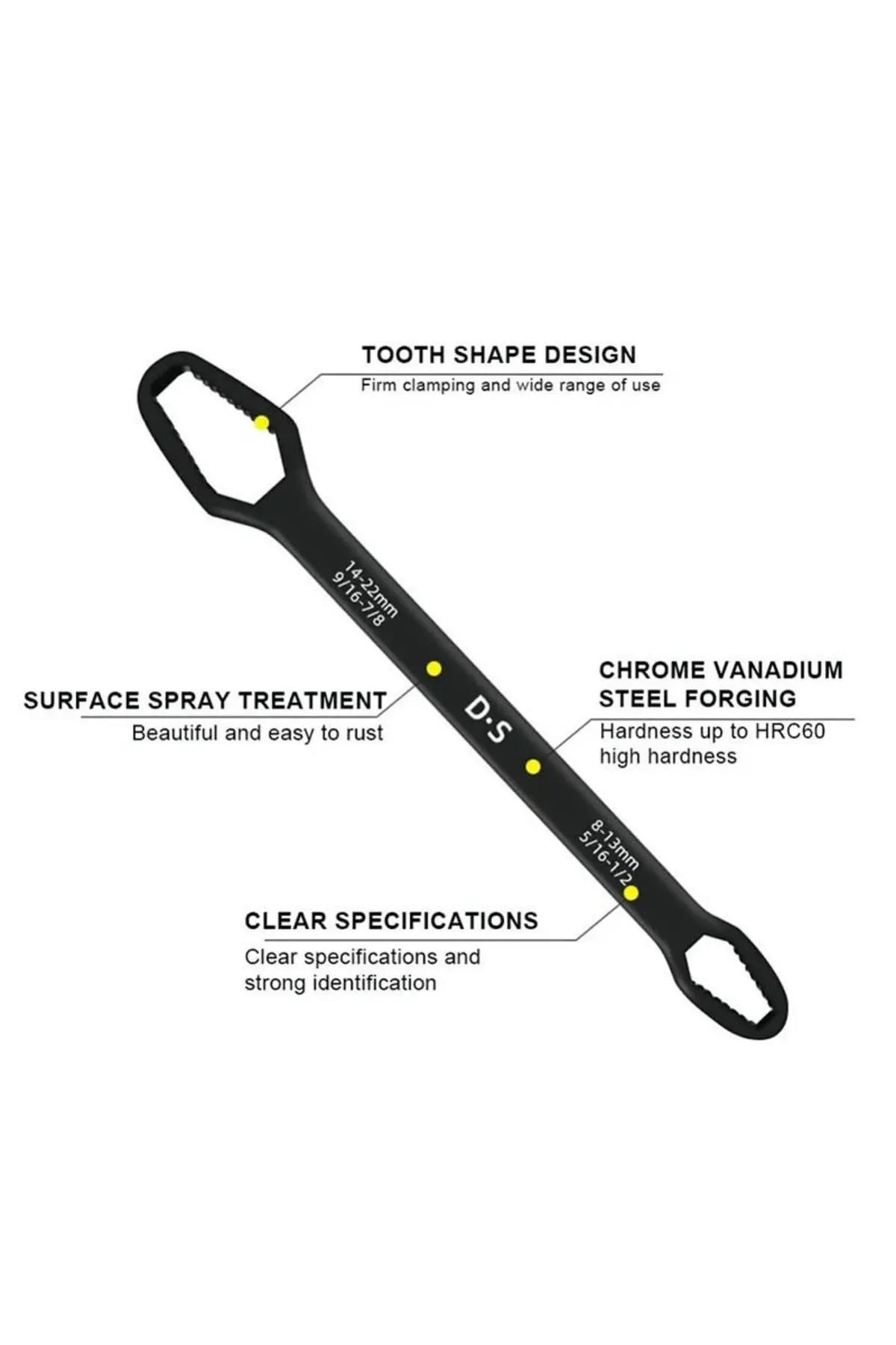 Universal Anahtarı Çift kafalı Çok Fonksiyonlu 6-22mm