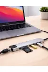 Type C Hub Çoklayıcı 8 Port USB HDMI RJ45 Kart Okuyucu-1