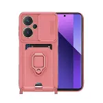 Xiao Red Note 13 Pro Plus Kılıf Zuma Kartvizitli Yüzüklü Silikon - Pembe-1