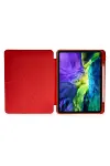 Apple iPad Pro 11 (2024) Kılıf Kalemlikli Mars Tablet Kılıfı - Kırmızı-2