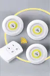 Led Lamba 3'lü Uzaktan Kumandalı Yapışkanlı Beyaz Işık-3