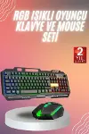 RGB Işıklı Gang Oyuncu Klavye Q Klavye Mouse Hediyeli-2