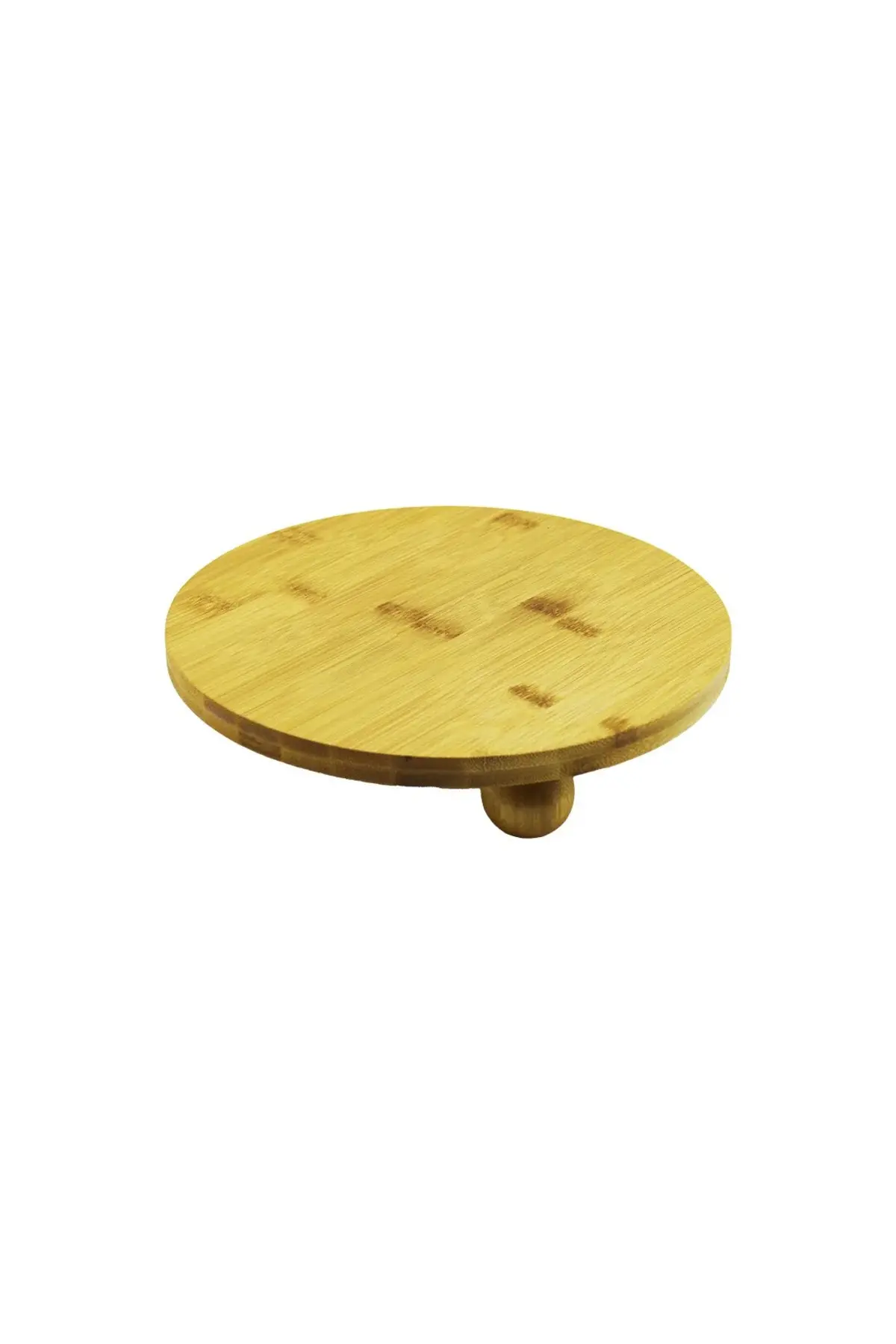 Yuvarlak 24.5CM 3 Mini Top Ayaklı Ahşap Bambu Sunum Tepsisi - Mini Sofra