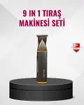 9’u 1 Arada Çoklu Bakım Tıraş Seti Profesyonel Saç Sakal Kesme-1
