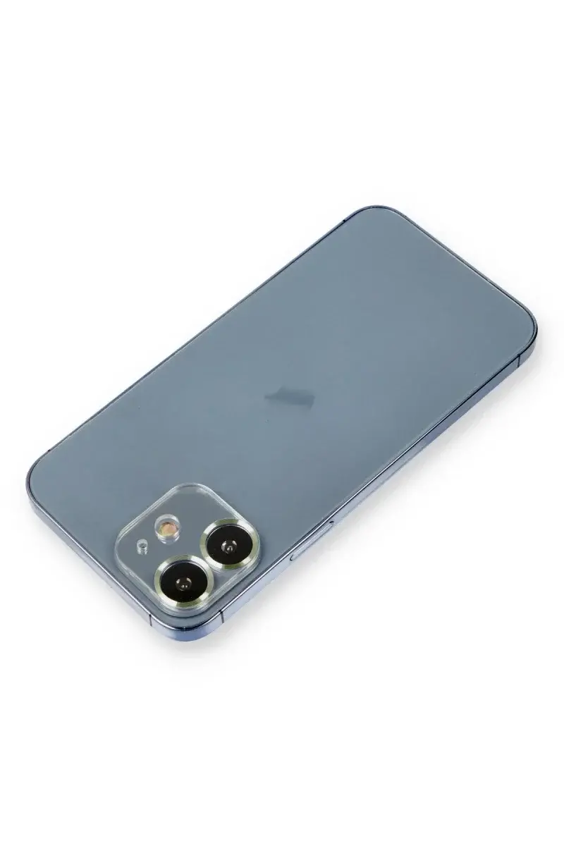 Apple iPhone 12 Metal Kamera Lens Koruma Cam - Açık Yeşil