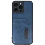 Apple İphone 16 Pro Kılıf Sara Kartvizitli Deri Kılıf - Lacivert-2