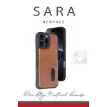 Apple İphone 16 Pro Kılıf Sara Kartvizitli Deri Kılıf - Lacivert-3