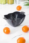 Akrilik Siyah Makarna Süzgeçi & Sebze Meyve Süzgeçi Siyah (32 * 23 Cm)-3