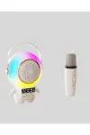 RGB Işıklı Astronot Bluetooth Hoparlör Karaoke Mikrofonlu-2