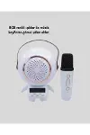 RGB Işıklı Astronot Bluetooth Hoparlör Karaoke Mikrofonlu-4