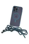 Apple iPhone 12 Pro Max Kılıf Divo Lazer Askılı Magsafe Kapak - Sierra Blue-3