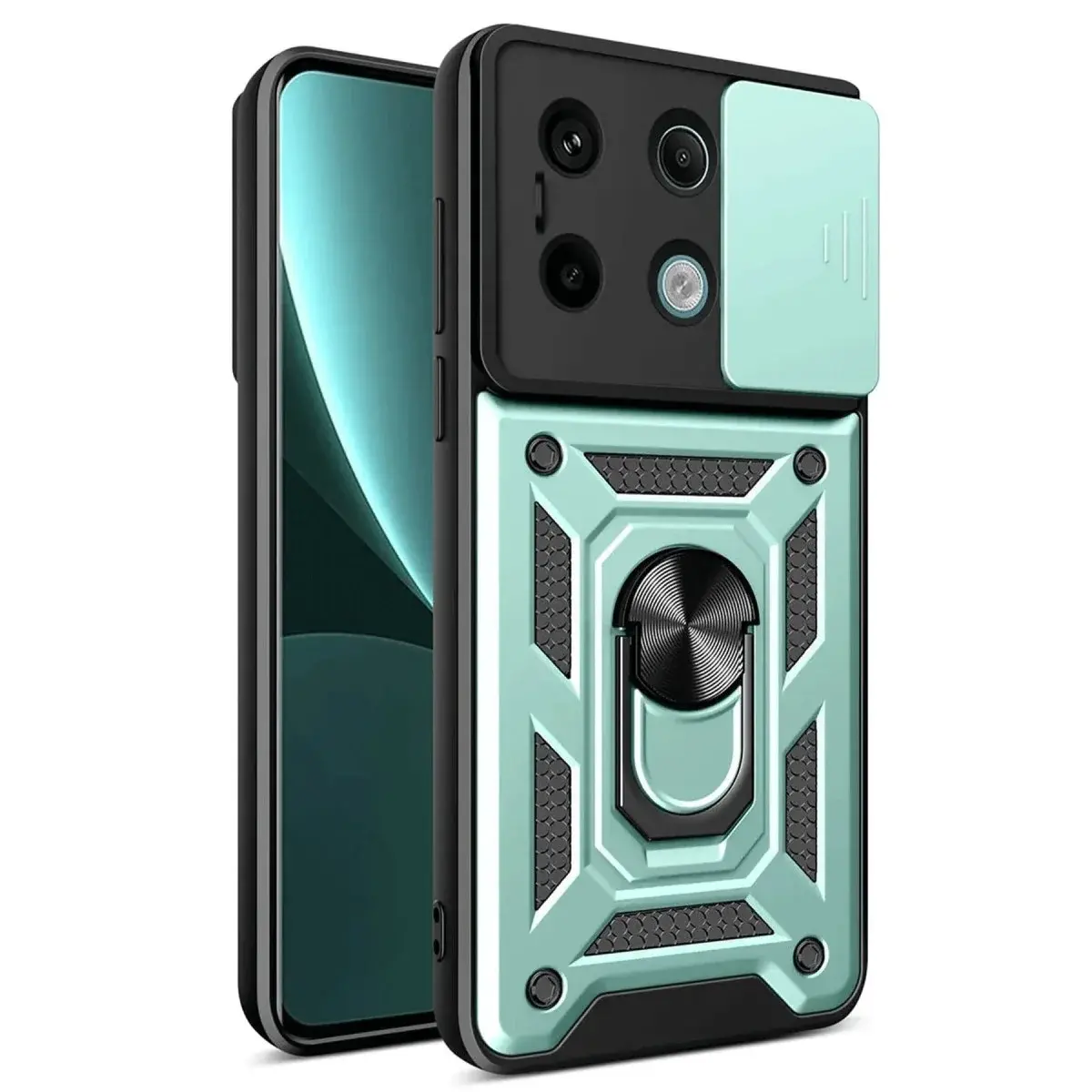 Xiao Red Note 13 Pro 4g Pars Lens Yüzüklü Silikon - Yeşil