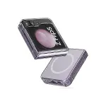 Samsung Galaxy Z Flip 5 Kılıf Magneticsafe Şeffaf Silikon - Şeffaf-1