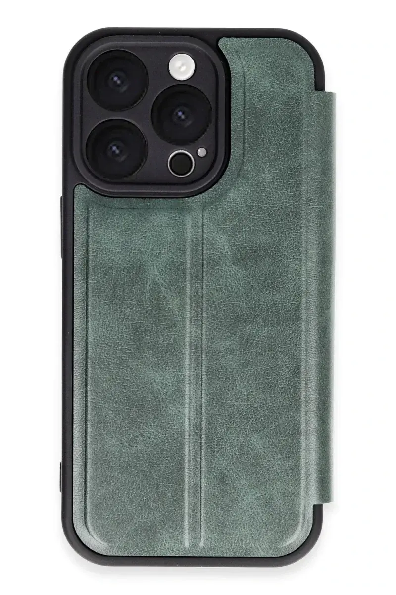 Apple iPhone 16 Pro Max Kılıf Flip Cover - Koyu Yeşil