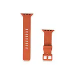 Apple Watch 38mm Kr408 Çizgili Silikon Kordon - Turuncu-2