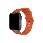 Apple Watch 38mm Kr408 Çizgili Silikon Kordon - Turuncu-1