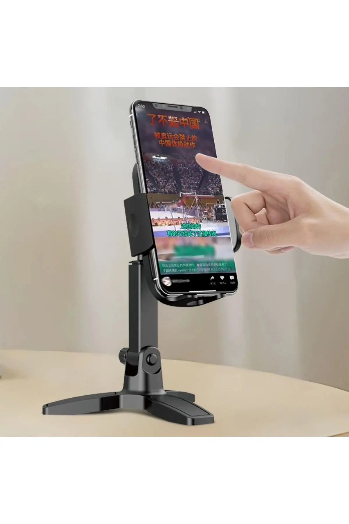 Masaüstü Telefon Standı 360 Derece Dönebilen Başlıklı Ayaklı Telefon Tripodu