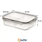 3 Bölmeli Kilitli Kapaklı 1 Litre Erzak Saklama Kabı LC-510-4