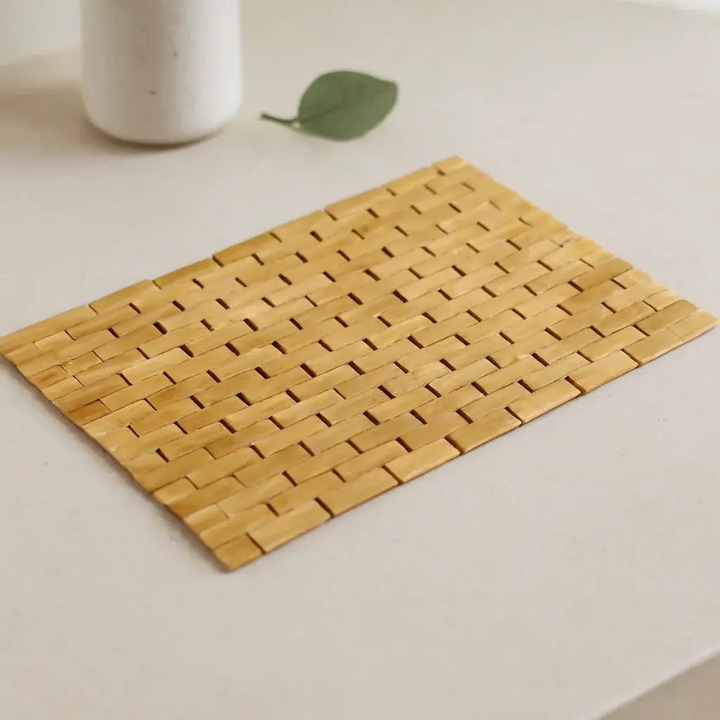 Bambu Ahşap Kaymaz Banyo Paspası 42x62 cm