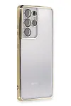 Samsung Galaxy S21 Ultra Kılıf Razer Lensli Silikon - Gold-1