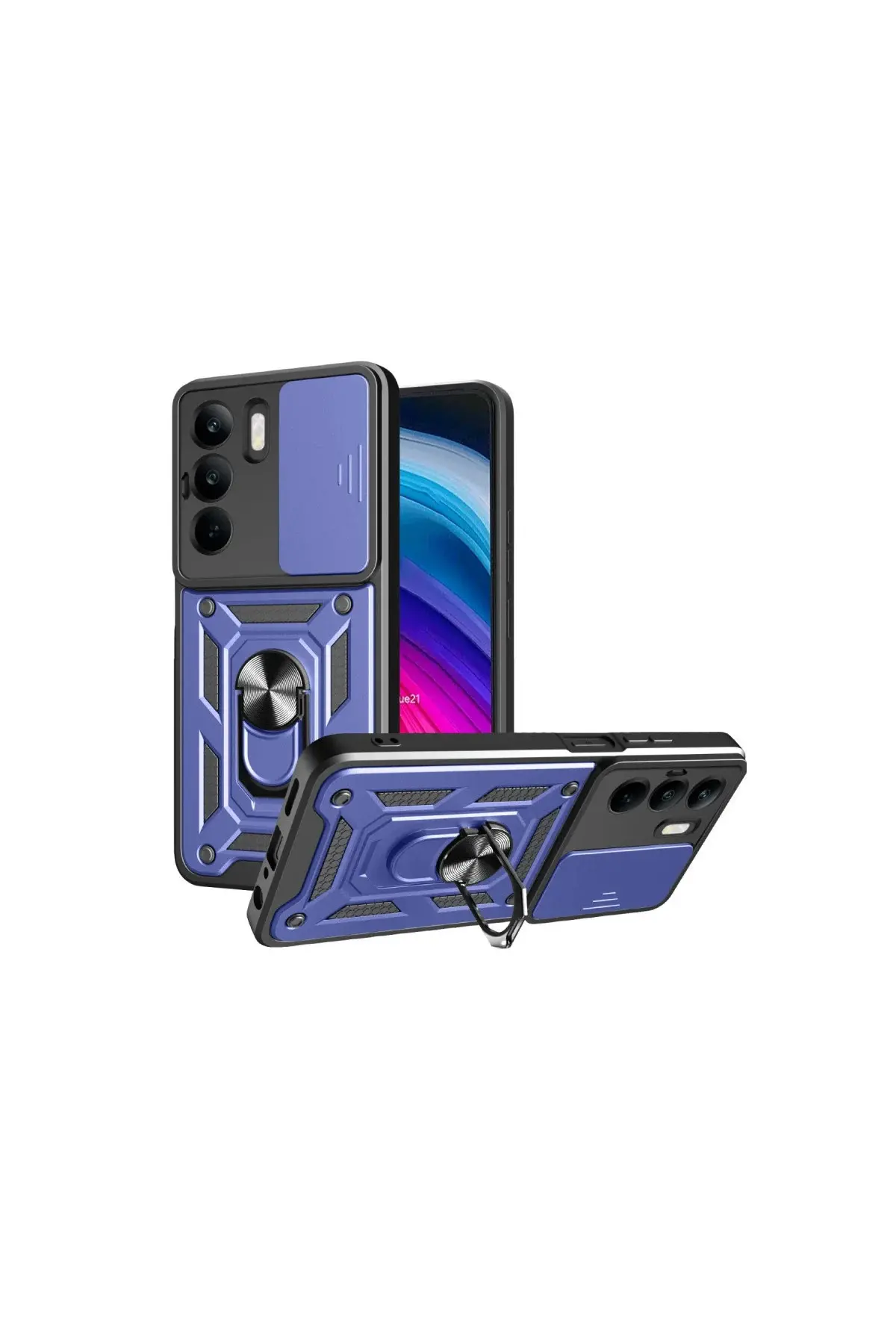 Realme C75 4g Kılıf Pars Lens Yüzüklü Silikon - Lacivert