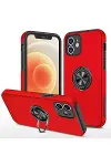 Apple iPhone 12 Mini Kılıf Elit Yüzüklü Kapak - Kırmızı-1