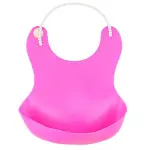 Çocuk Bebek Mama Önlüğü Dökülme Engelleyici Bükülebilir Pembe-2