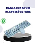 Kablosuz Retro Klavye ve Mouse Seti – 104 Tuşlu, Sessiz Yazım-1