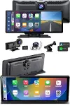 4K 10.2 İnç Çift Kameralı Araç Multimedya Ekranı CarPlay Kablosuz Tüm Cihazlara Uyumlu-1