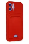 Apple iPhone 12 Kılıf Kelvin Kartvizitli Silikon - Kırmızı-2