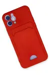 Apple iPhone 12 Kılıf Kelvin Kartvizitli Silikon - Kırmızı-3