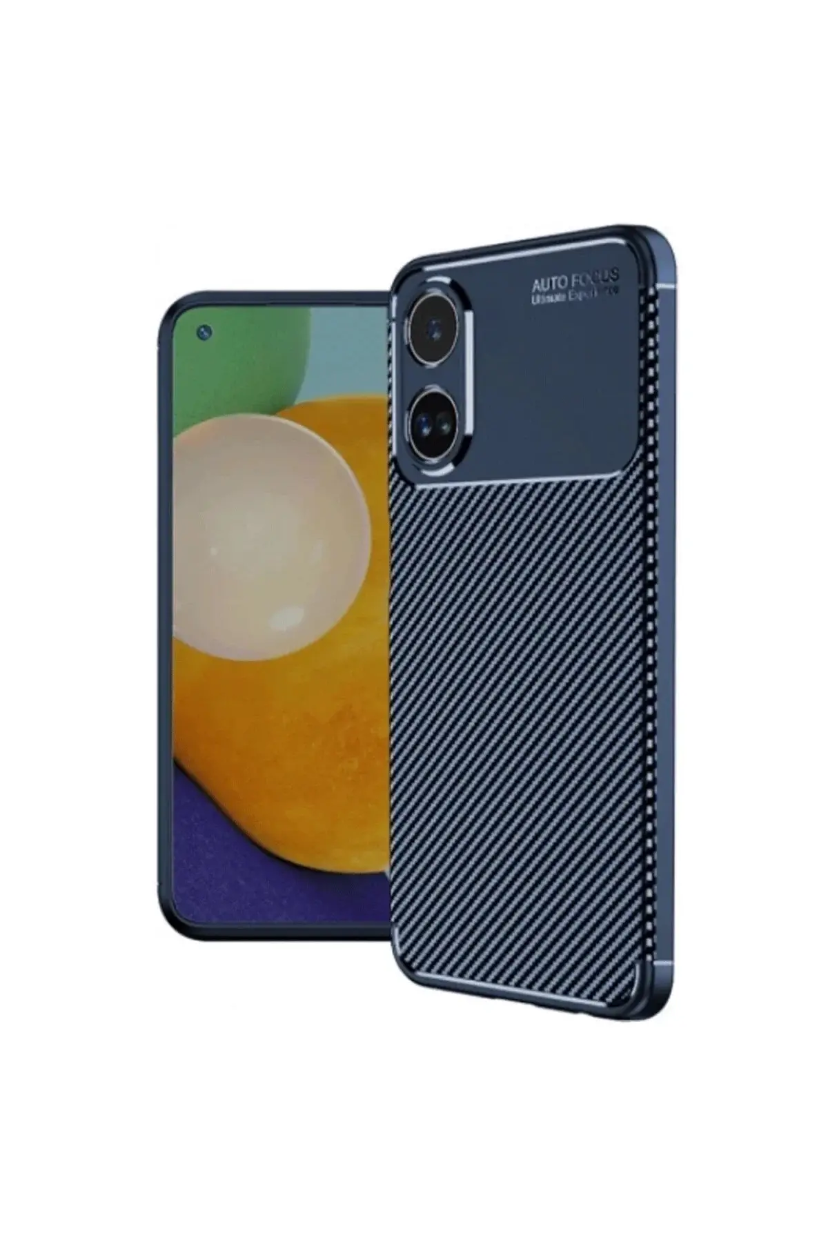 Oppo A38 Kılıf Auto Focus Karbon Kapak - Lacivert