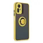 Xiao Red Note 12s Kılıf Montreal Yüzüklü Silikon Kapak - Sarı-2